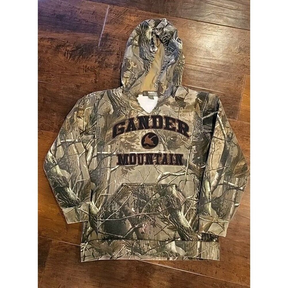 Gander Mountain Hoodie Youth Large Realtree Camouflage Camo Sweatshirt No String